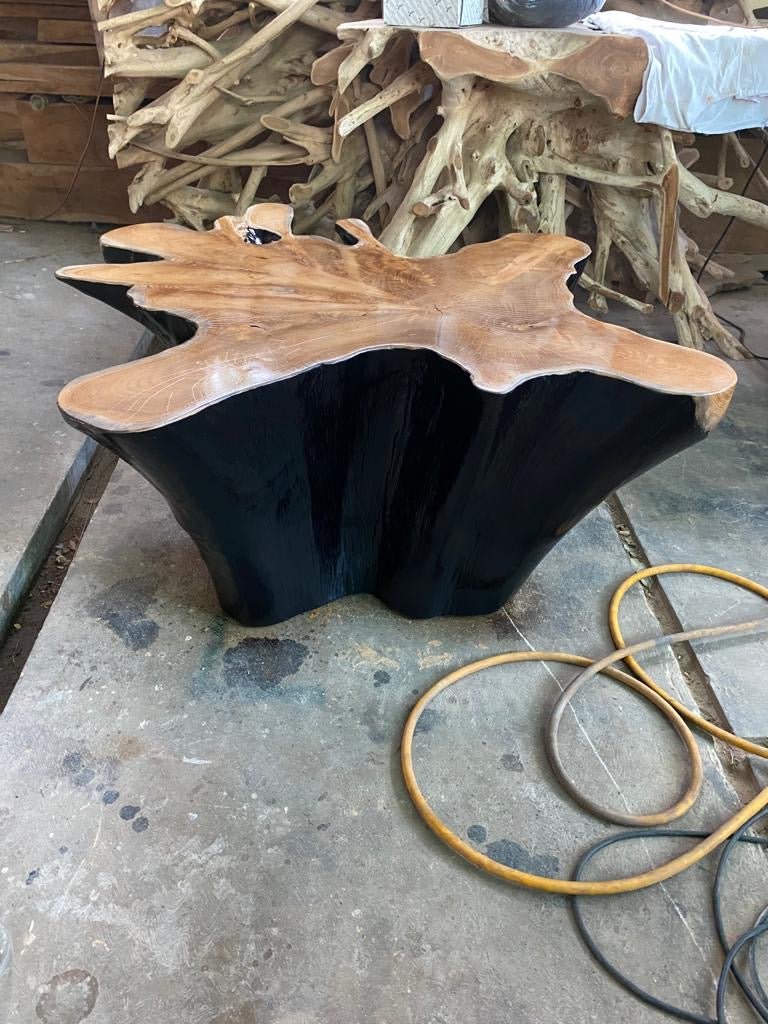 Black Brown Star Stump Teak Root Table - Solid Teak Table - Star Root Table - Teak Stump Table - SOGEH Furniture