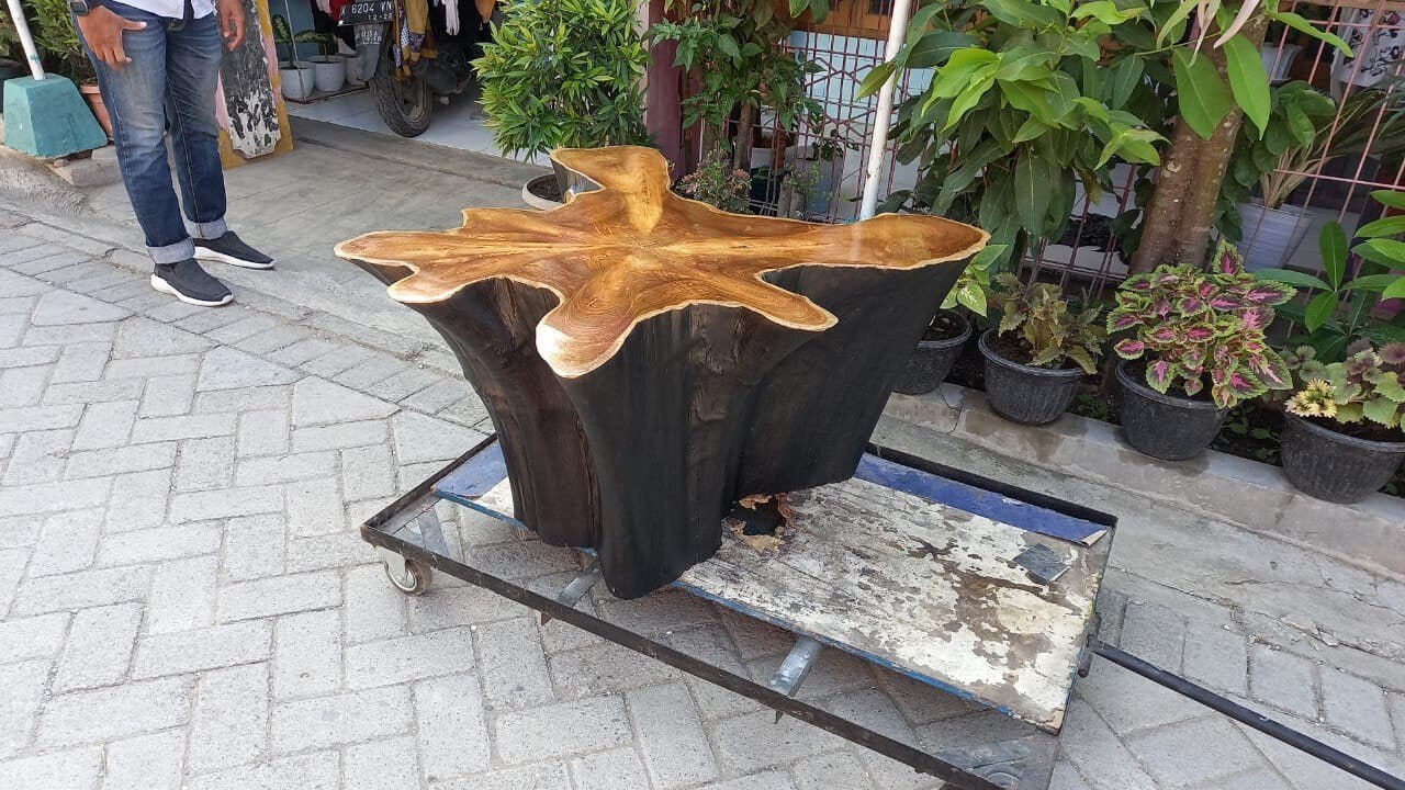 BLACK EDITION Star Stump Wood Table - Stump Coffee Table - Elegant Wooden Table Furniture - SOGEH Furniture