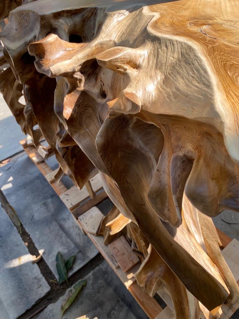 Brown Teak Root Console Table - Live Edge Console Table - Hallway Table - Sideboard Table - SOGEH Furniture