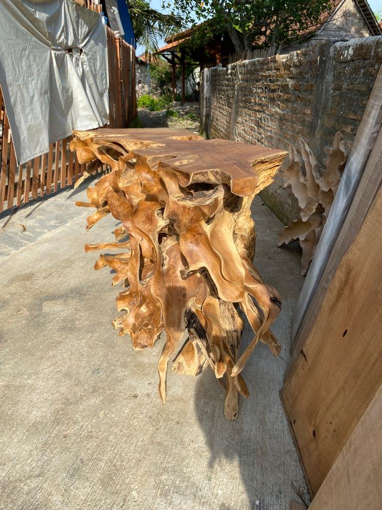 Console teak root table for entryway - Console table behind sofa - Console table for hallway - Console table for living room - Narrow console table - SOGEH Furniture