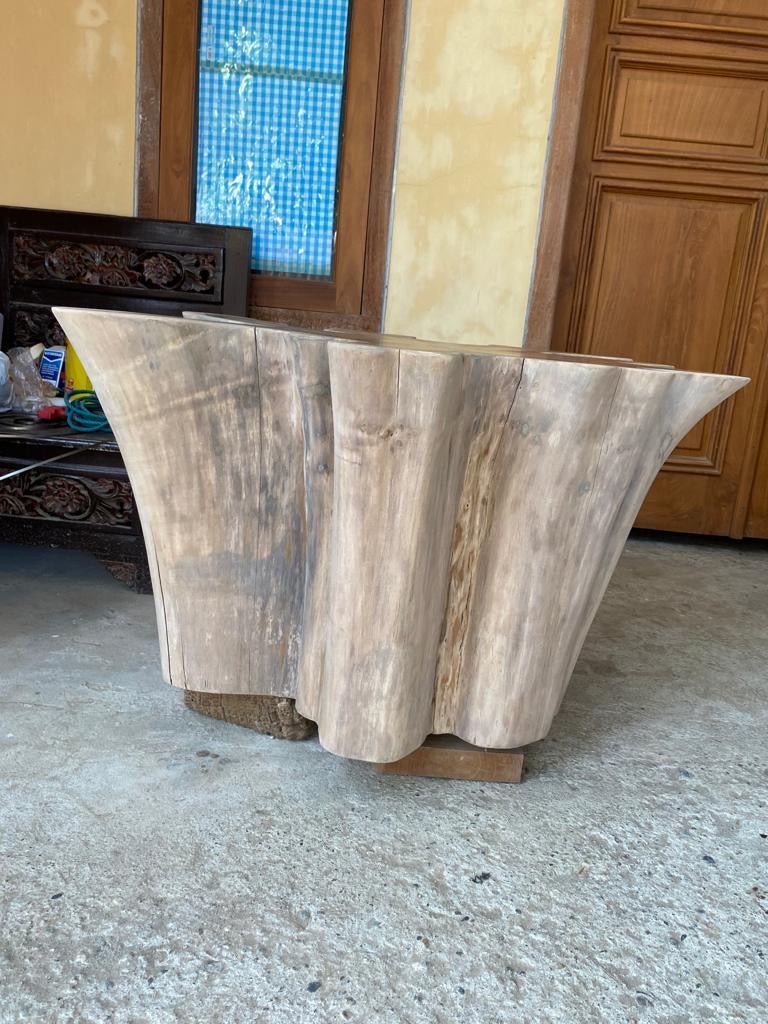 Driftwood Teak Root Coffee Table - Natural Edge Teak Root Coffee Table - Slab Coffee Table - Cocktail Table - SOGEH Furniture