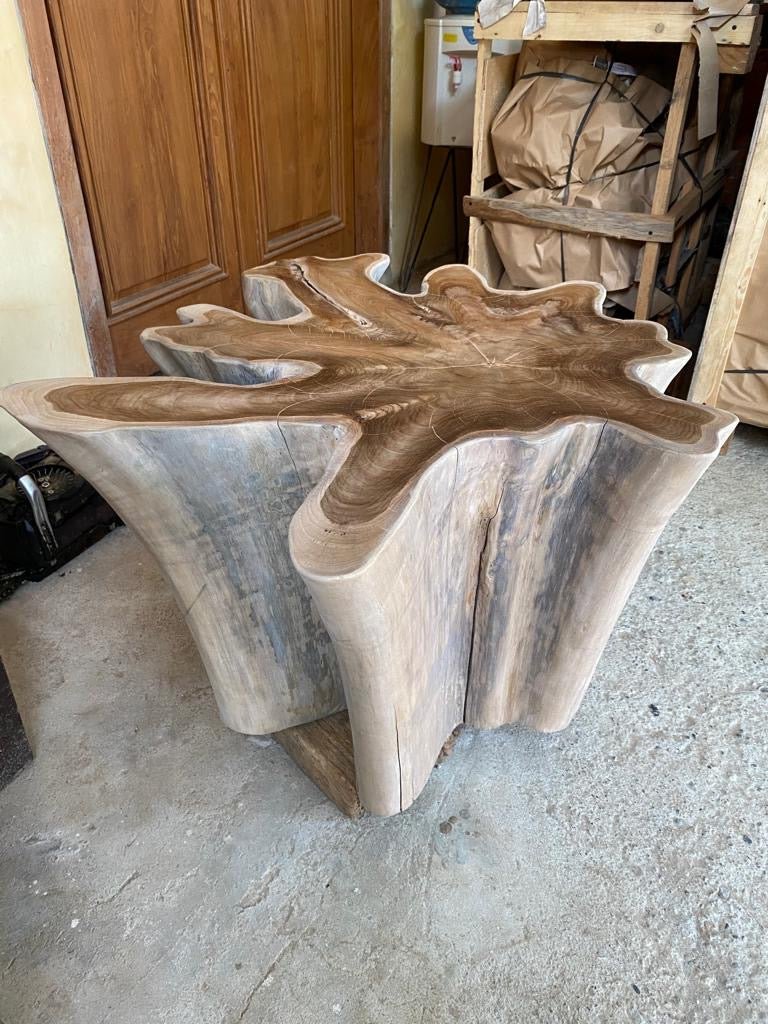 Driftwood Teak Root Coffee Table - Natural Edge Teak Root Coffee Table - Slab Coffee Table - Cocktail Table - SOGEH Furniture