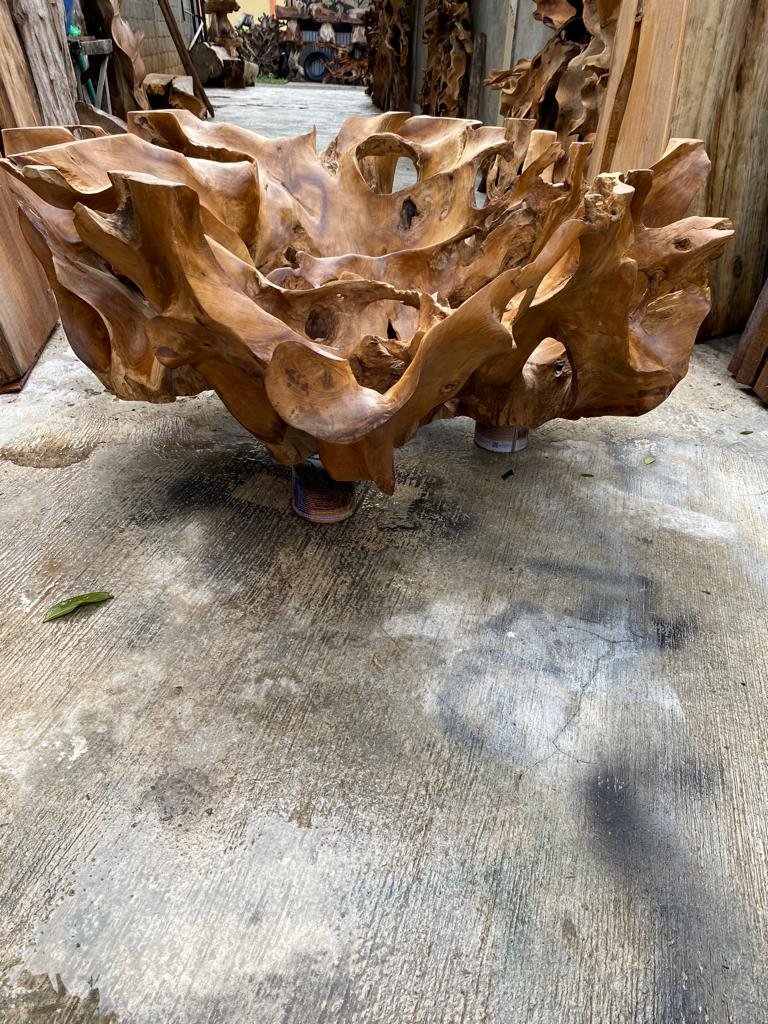 Exotic Wood Coffee Table - Tropical Teak Root Coffee Table - Statement Piece Coffee Table - Heirloom Quality Coffee Table - Teak Root Table - SOGEH Furniture