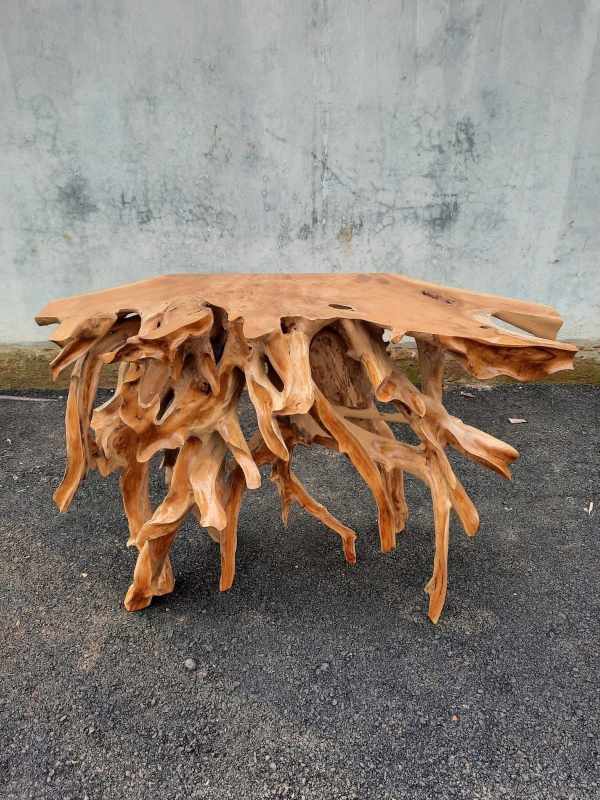 Handcrafted Teak Root Console Table - Hand Carved Console Table - Solid Teak Console Table - Reclaimed Teak Console Table - Sustainable Teak Console Table - SOGEH Furniture