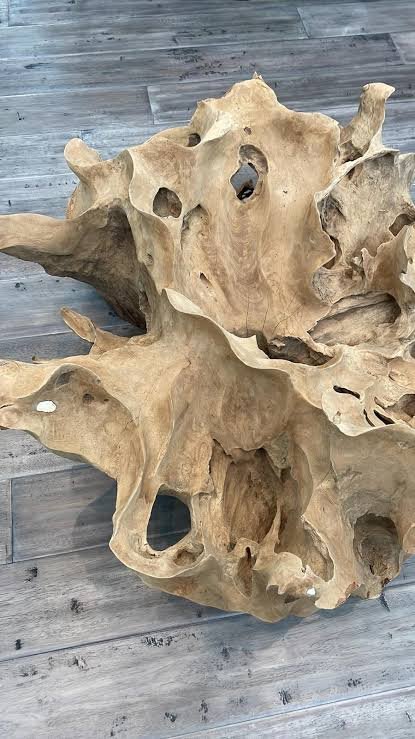 Industrial Teak Root Coffee Table - Minimalist Teak Root Coffee Table - Contemporary Teak Root Coffee Table - Spacious Coffee Table - Sturdy Coffee Table - Durable Coffee Table - SOGEH Furniture