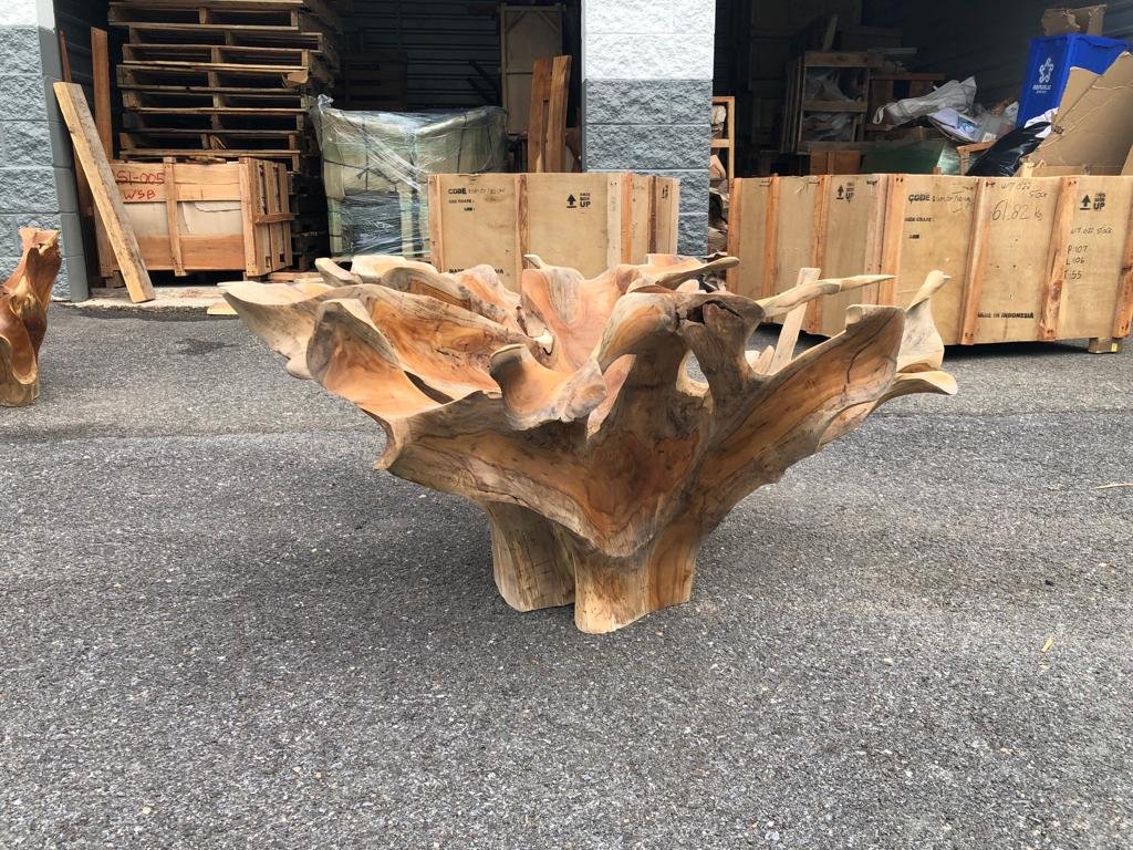 Large Round Teak Root Dining Table - Natural Edge Dining Table - Modern Dining Table - SOGEH Furniture