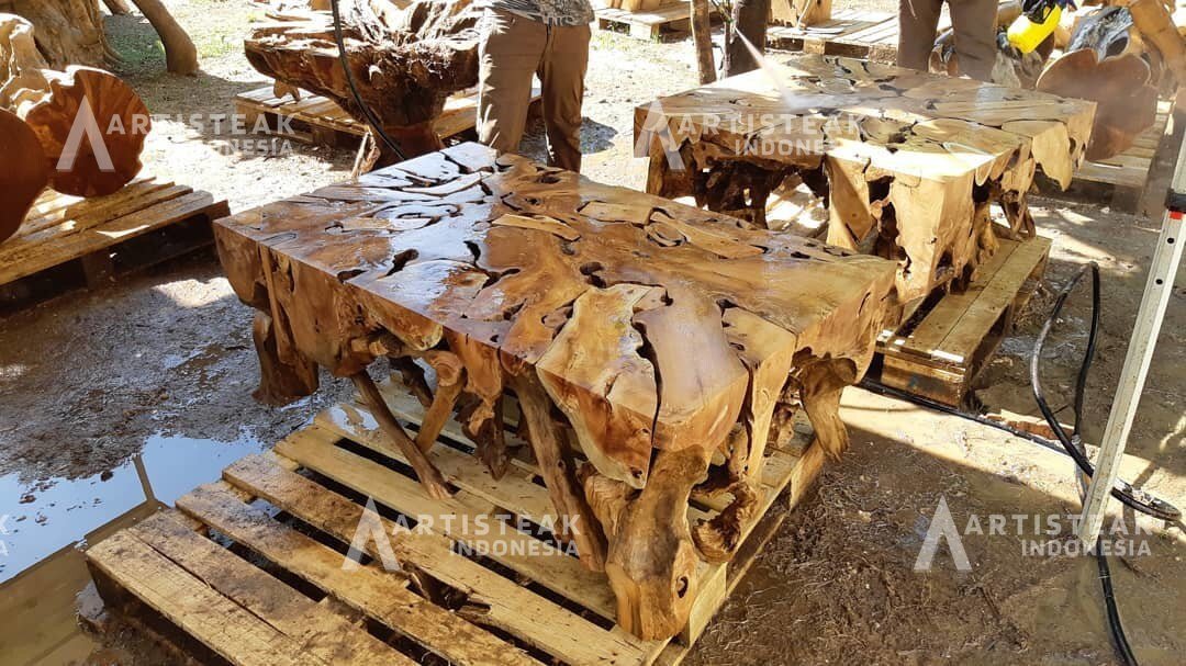 Large Teak Root Dining Table - Teak Root Furniture - Indonesian Teak Root Dining Table - High Quality - SOGEH Furniture