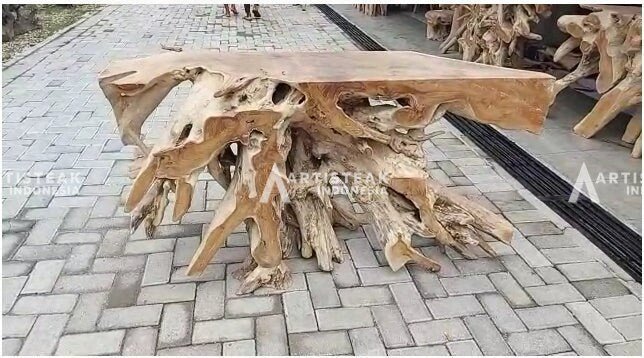 Natural Edge Console Table - Organic Console Table - Rustic Console Table - Teak Root Console Table - Entryway Console Table - SOGEH Furniture