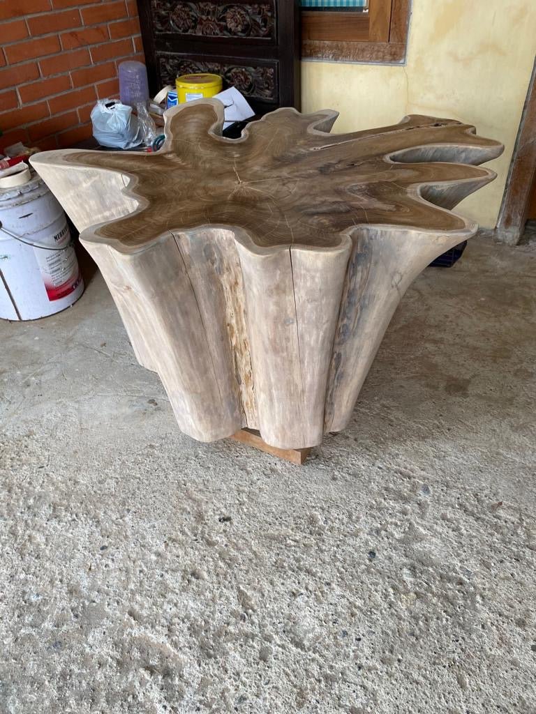 Natural Root Table - Stump Star Table - Wooden Root Table - Teak Root Base Table - Natural Finish Teak Root Table - SOGEH Furniture