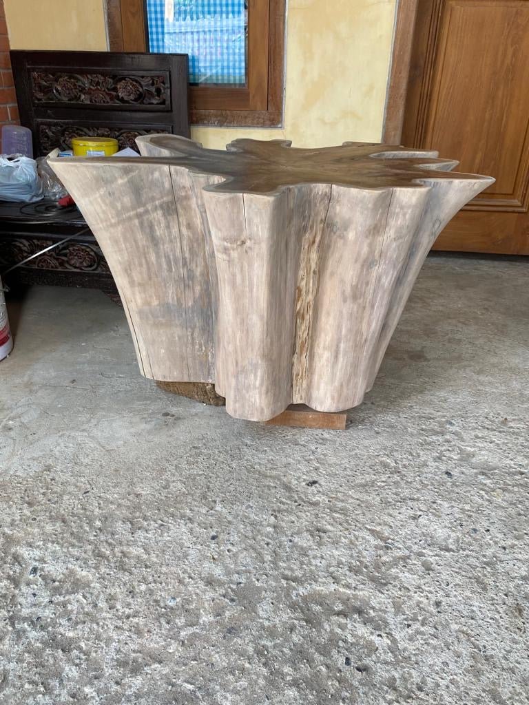 Natural Root Table - Stump Star Table - Wooden Root Table - Teak Root Base Table - Natural Finish Teak Root Table - SOGEH Furniture