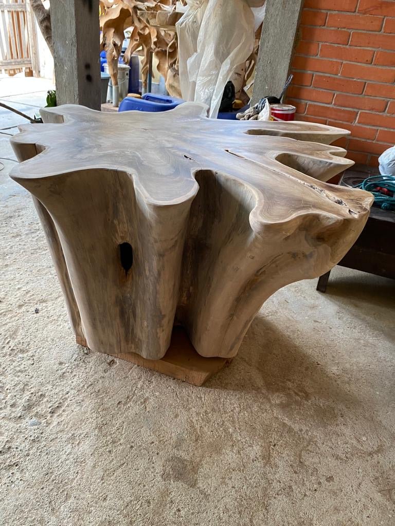 Natural Root Table - Stump Star Table - Wooden Root Table - Teak Root Base Table - Natural Finish Teak Root Table - SOGEH Furniture