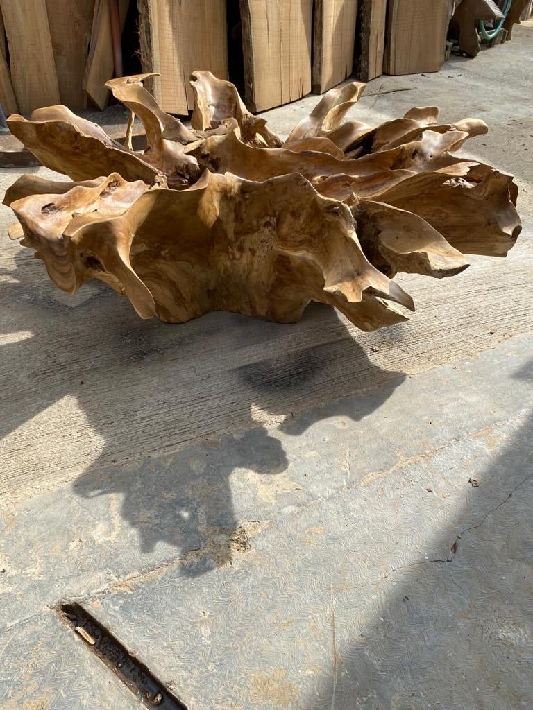 One-of-a-Kind Teak Root Coffee Table - Conversation Starter - Handcrafted Teak Root Furniture - Made in Indonesia - Solid Wood Furniture - SOGEH Furniture