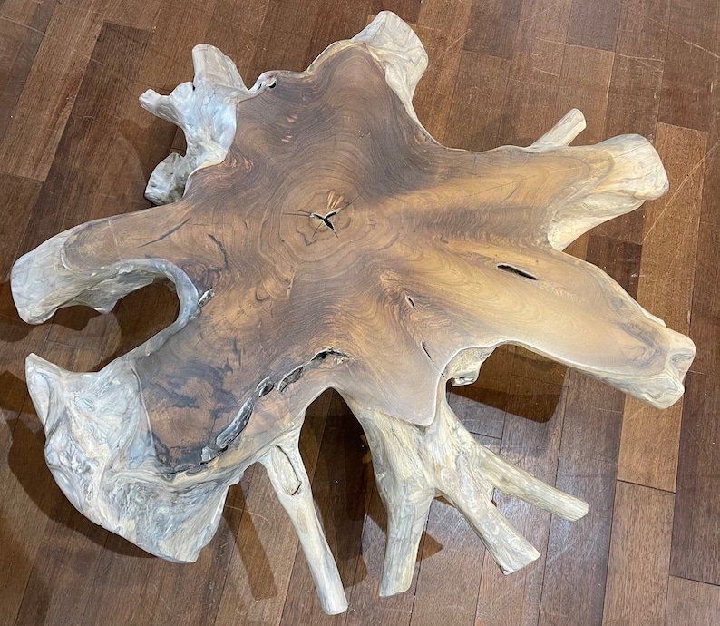 One-of-a-kind teak root coffee table for your home - Makes a statement teak root coffee table - Handcrafted teak root furniture from Indonesia - SOGEH Furniture