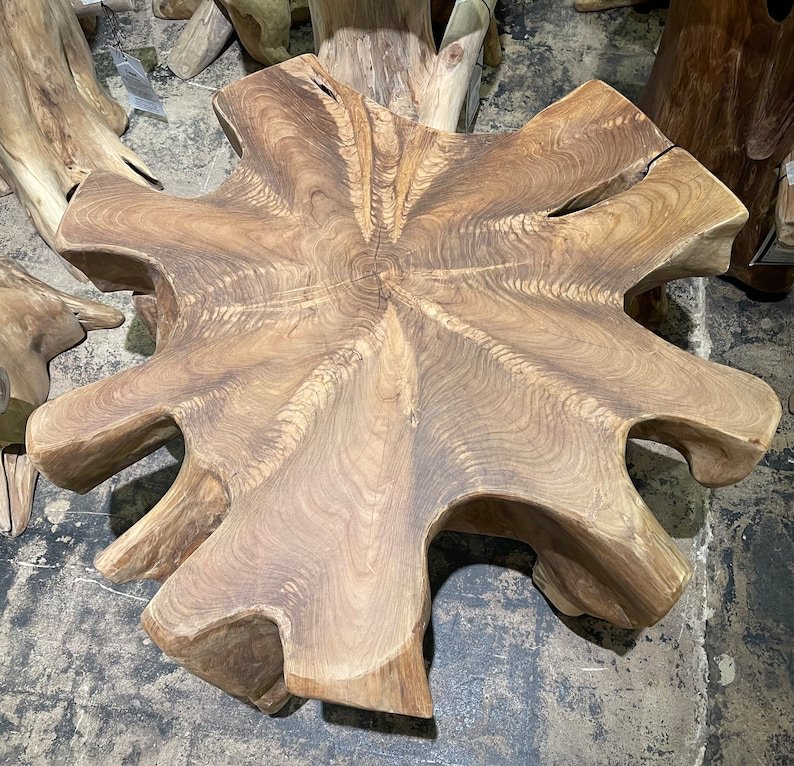 One-of-a-kind teak root coffee table for your home - Makes a statement teak root coffee table - Handcrafted teak root furniture from Indonesia - SOGEH Furniture