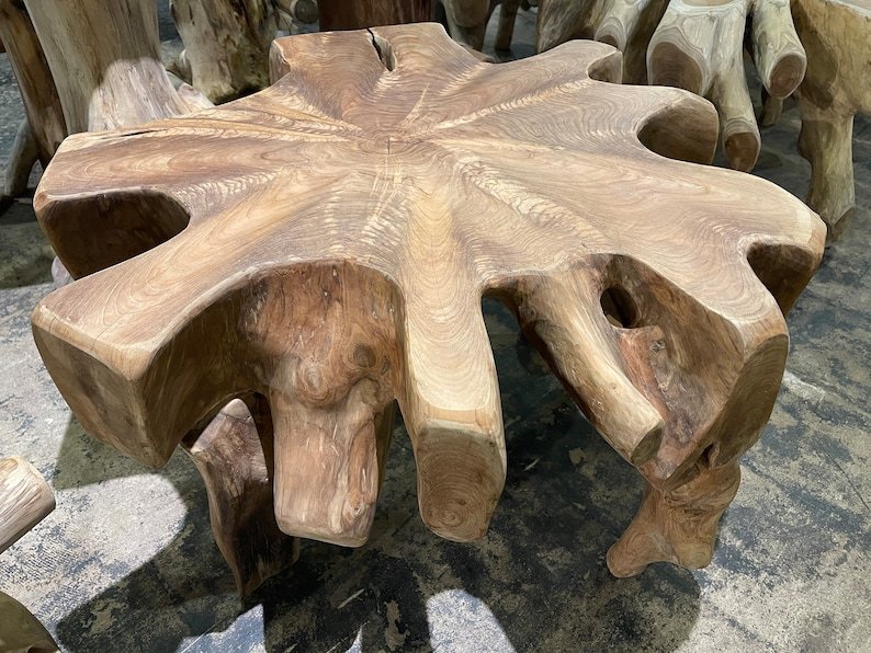 One-of-a-kind teak root coffee table for your home - Makes a statement teak root coffee table - Handcrafted teak root furniture from Indonesia - SOGEH Furniture