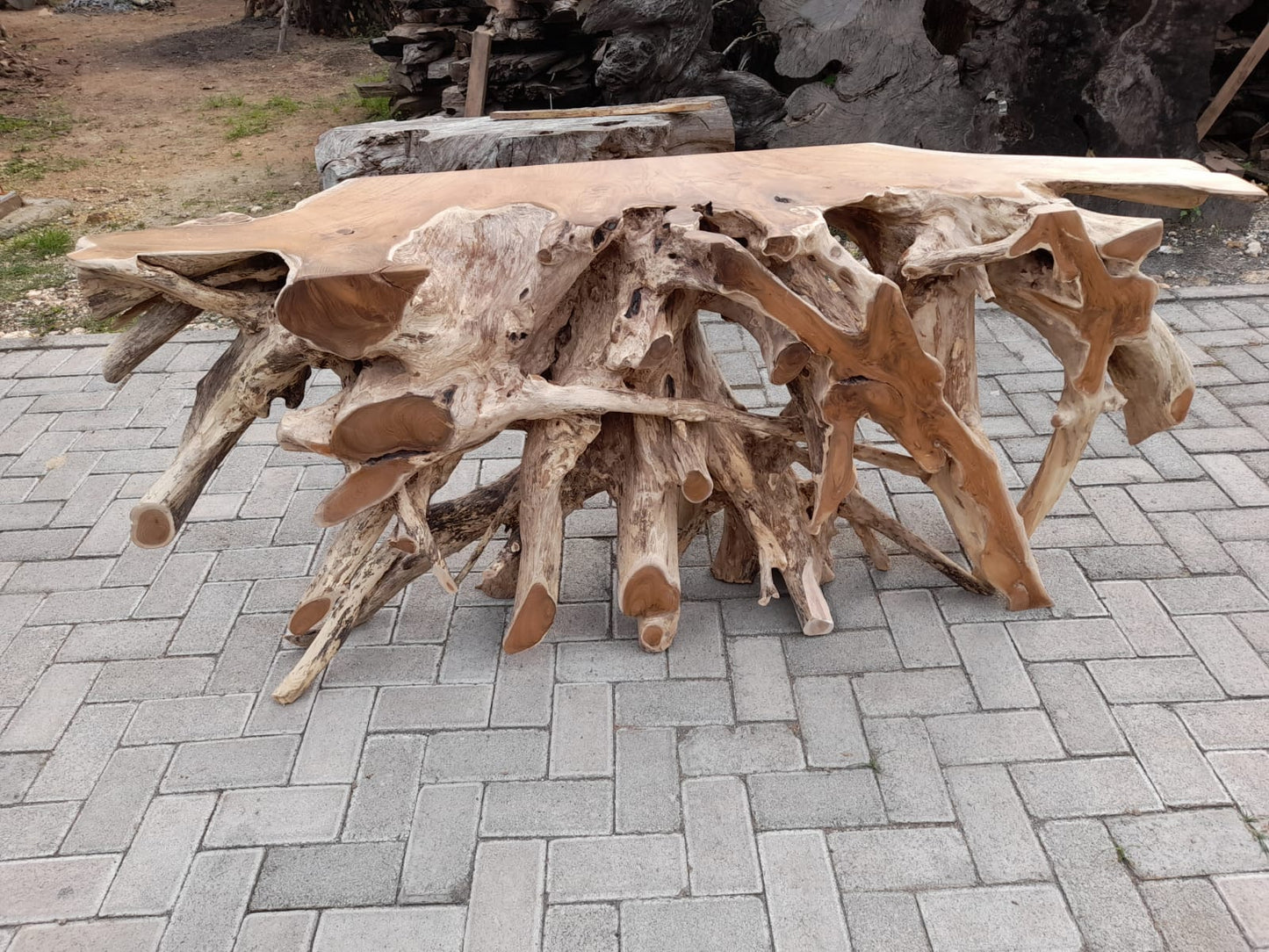 Reclaimed teak root console table - Driftwood console table - Teak root console table - Teak root furniture - Live edge console table - SOGEH Furniture