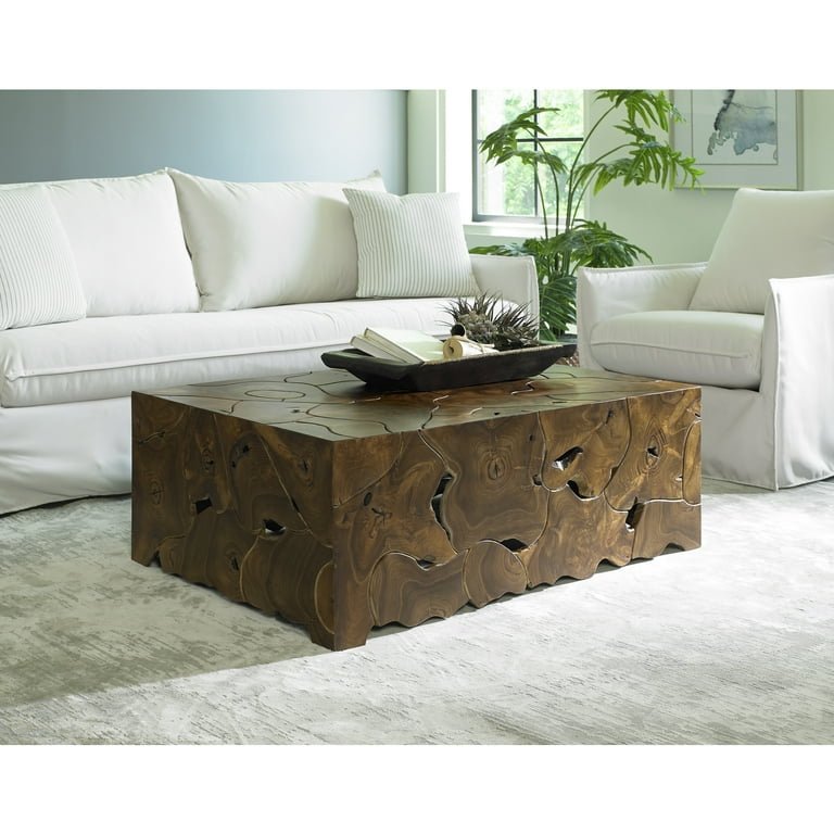 Rectangular Sliced Teak Root Coffee Table - Teak Root Square Coffee Table - Teak Root Coffee Table Best Quality - SOGEH Furniture