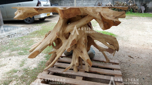 Solid Teak Root Console Table - Natural Edge Console Table - Entryway Table - Hallway Table - SOGEH Furniture