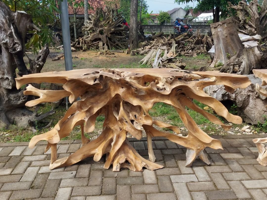 Solid teak wood console table- Teak root wood - Suar wood - reclaimed teak root wood - Eco-friendly furniture - SOGEH Furniture