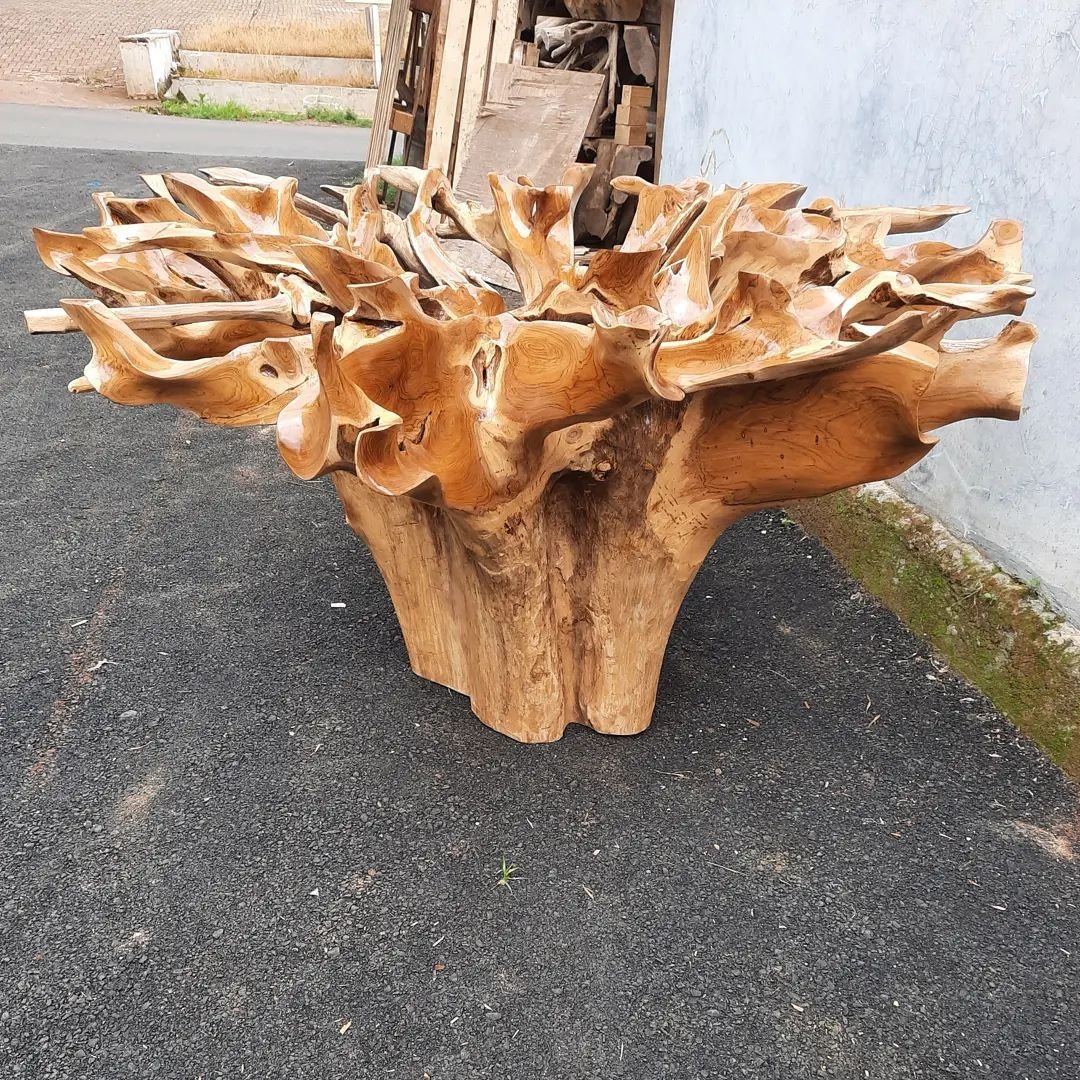 Sustainable teak root coffee table - Eco friendly teak root table - Fair trade teak root table - Handcrafted teak root table - Custom teak root table - SOGEH Furniture