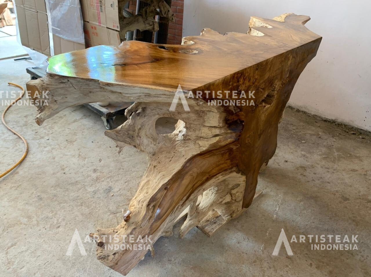 Teak Console Table High End - Artisan Teak Root Console Table - Unique Console Table - SOGEH Furniture