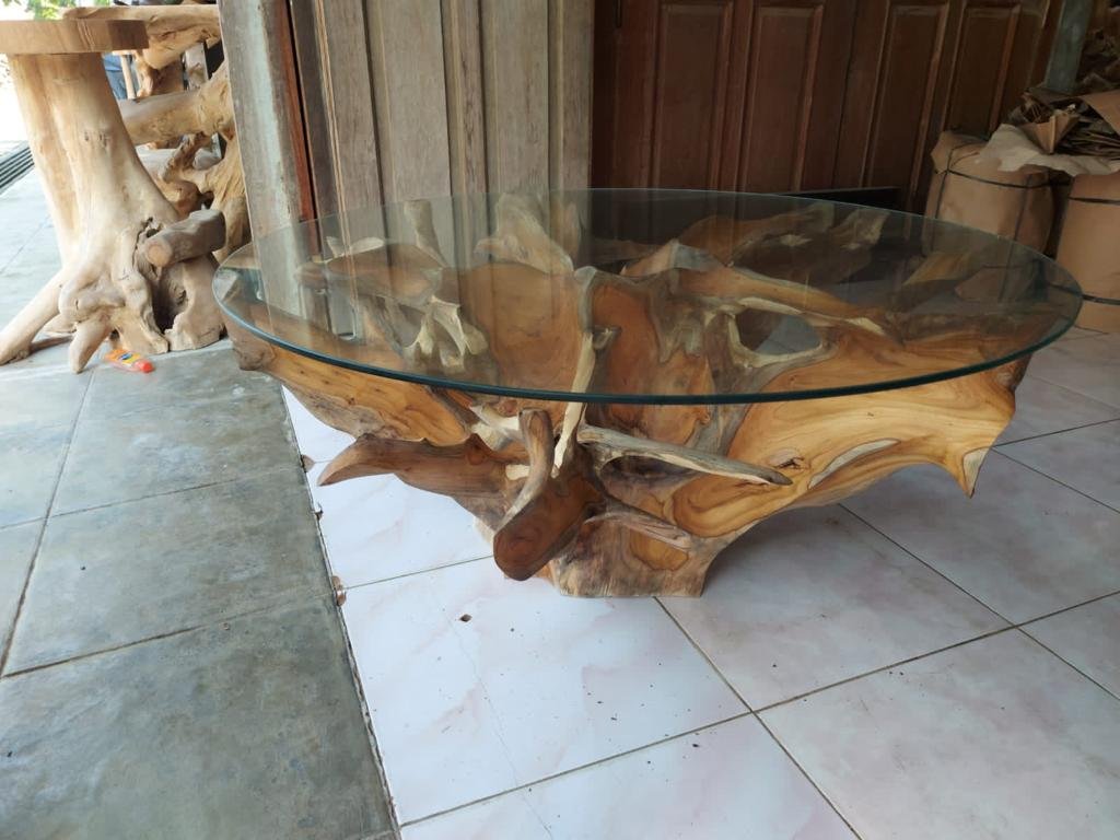 Teak Root Coffee Table - Teak Wood Table - Teak Driftwood Table - Teak Plant Stand - Organic Teak Furniture - SOGEH Furniture