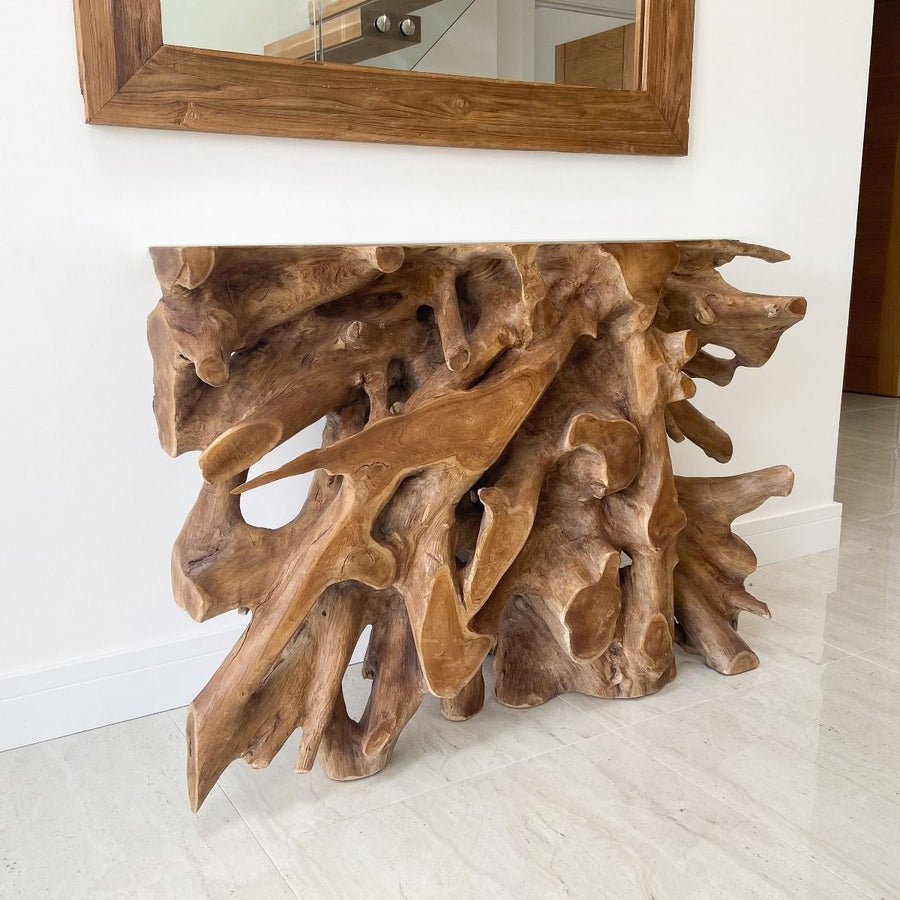 Teak root console table for entryway - Teak root console table for living room - Versatile furniture - Functional furniture - SOGEH Furniture