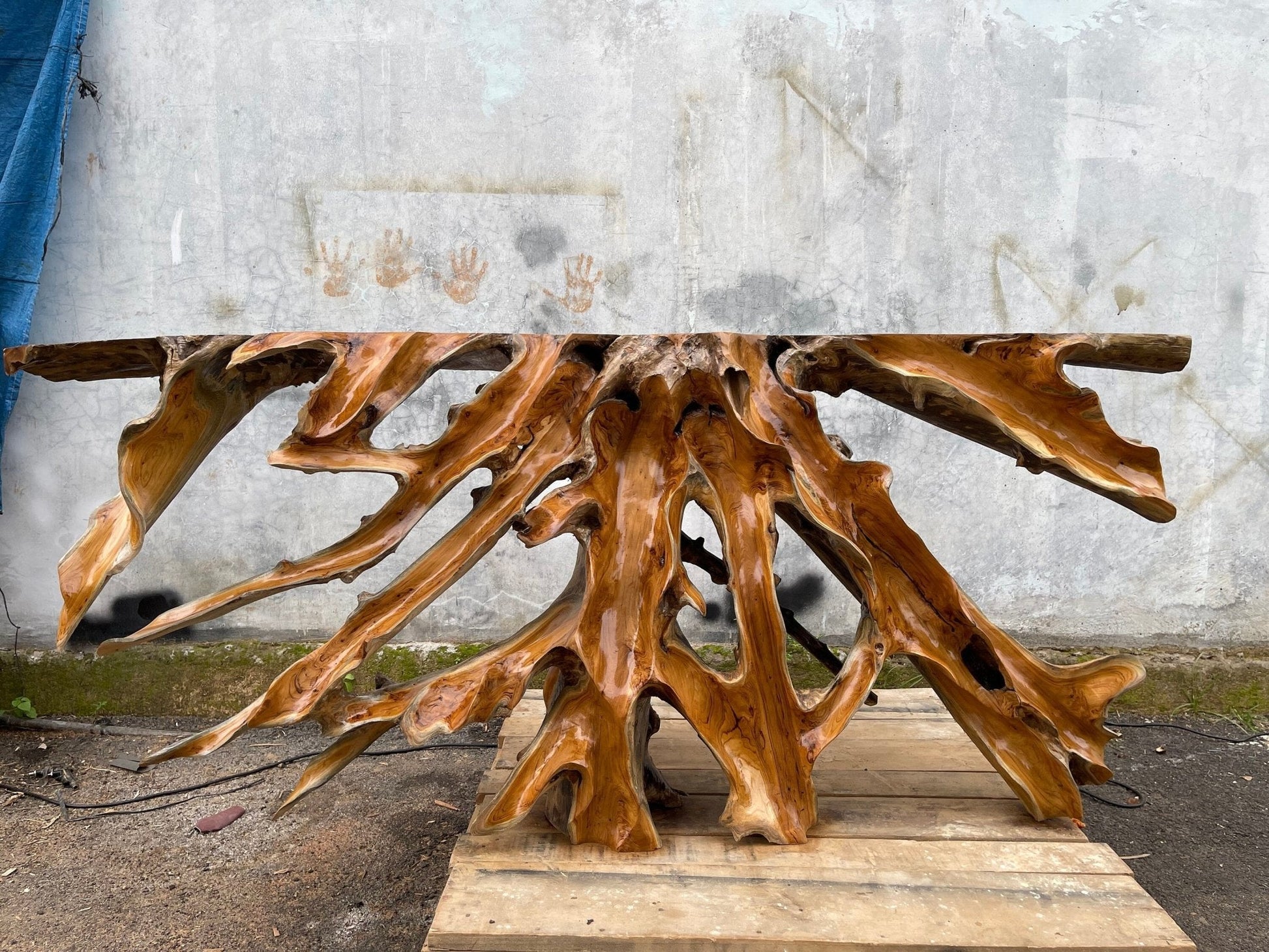 Teak Root Console Table For Small Spaces - Luxury Teak Root Console Table - Console Table For Apartment Living - SOGEH Furniture