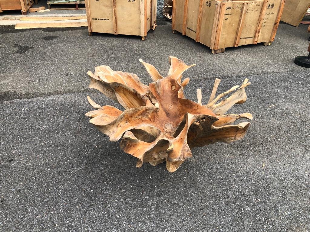 Vintage Teak Root Coffee Table - Natural Teak Root Table - High Quality Teak Root Furniture - Natural Minimalist - SOGEH Furniture