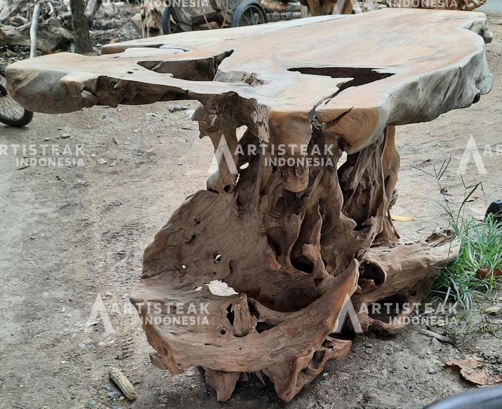 BALEGA Teak Root Dining Table + Teak Slab Dining Table - Teak Root Garden Dining Table - Imported from Indonesia - SOGEH Furniture