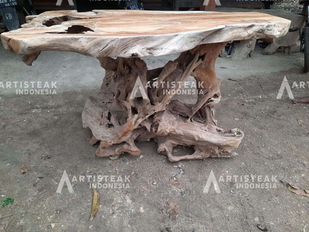 BALEGA Teak Root Dining Table + Teak Slab Dining Table - Teak Root Garden Dining Table - Imported from Indonesia - SOGEH Furniture