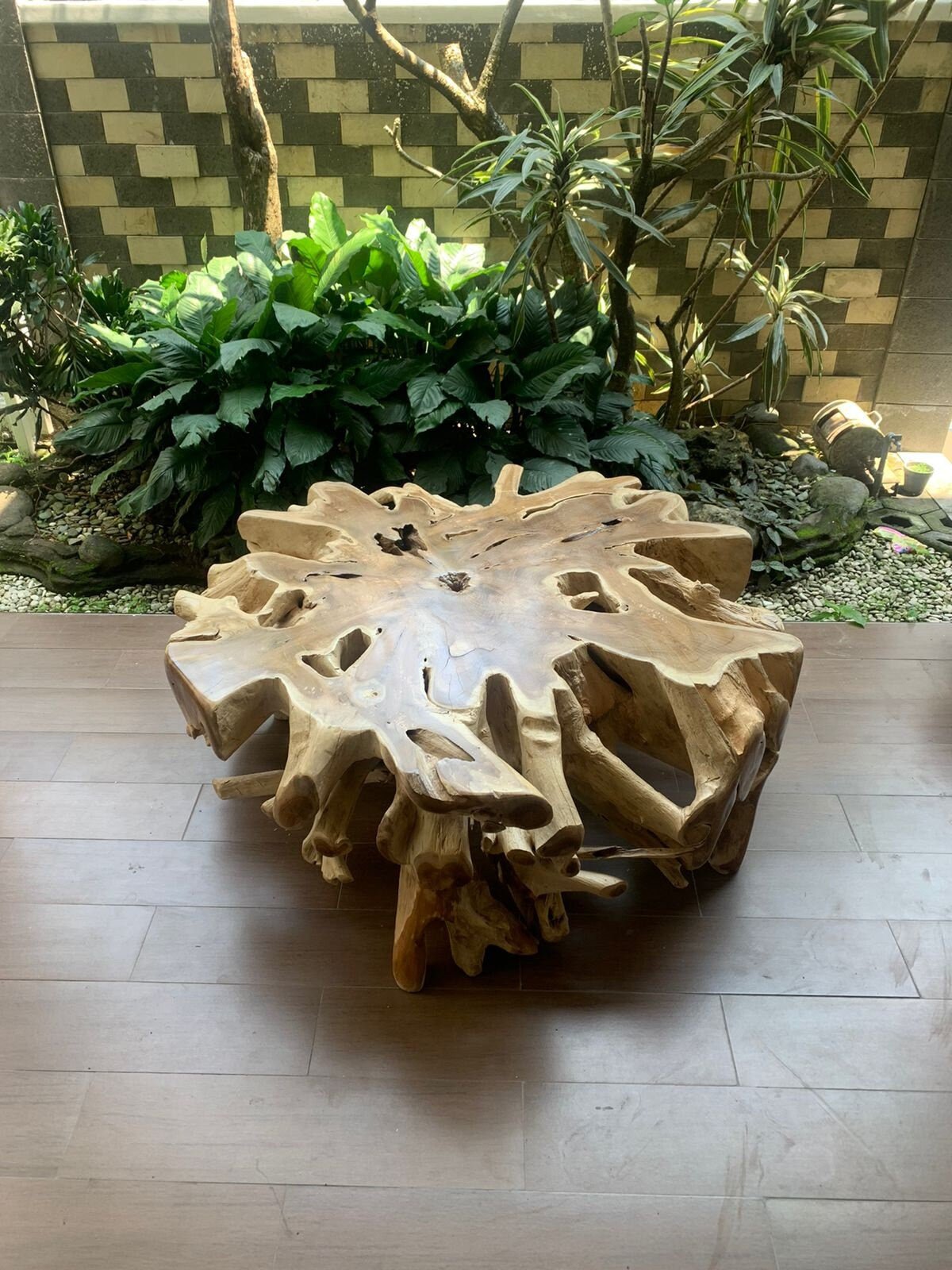 Burl Teak Root Coffee Table - High Quality Teak Root Coffee Table - Handcarved Manually - Unique and One of a Kind - SOGEH Furniture