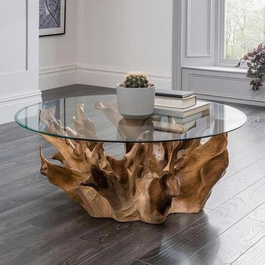 CUSTOM Made Only For You! Round Teak Root Coffee Table - Teak Root Coffee Table - Custom Teak Root Coffee Table - SOGEH Furniture