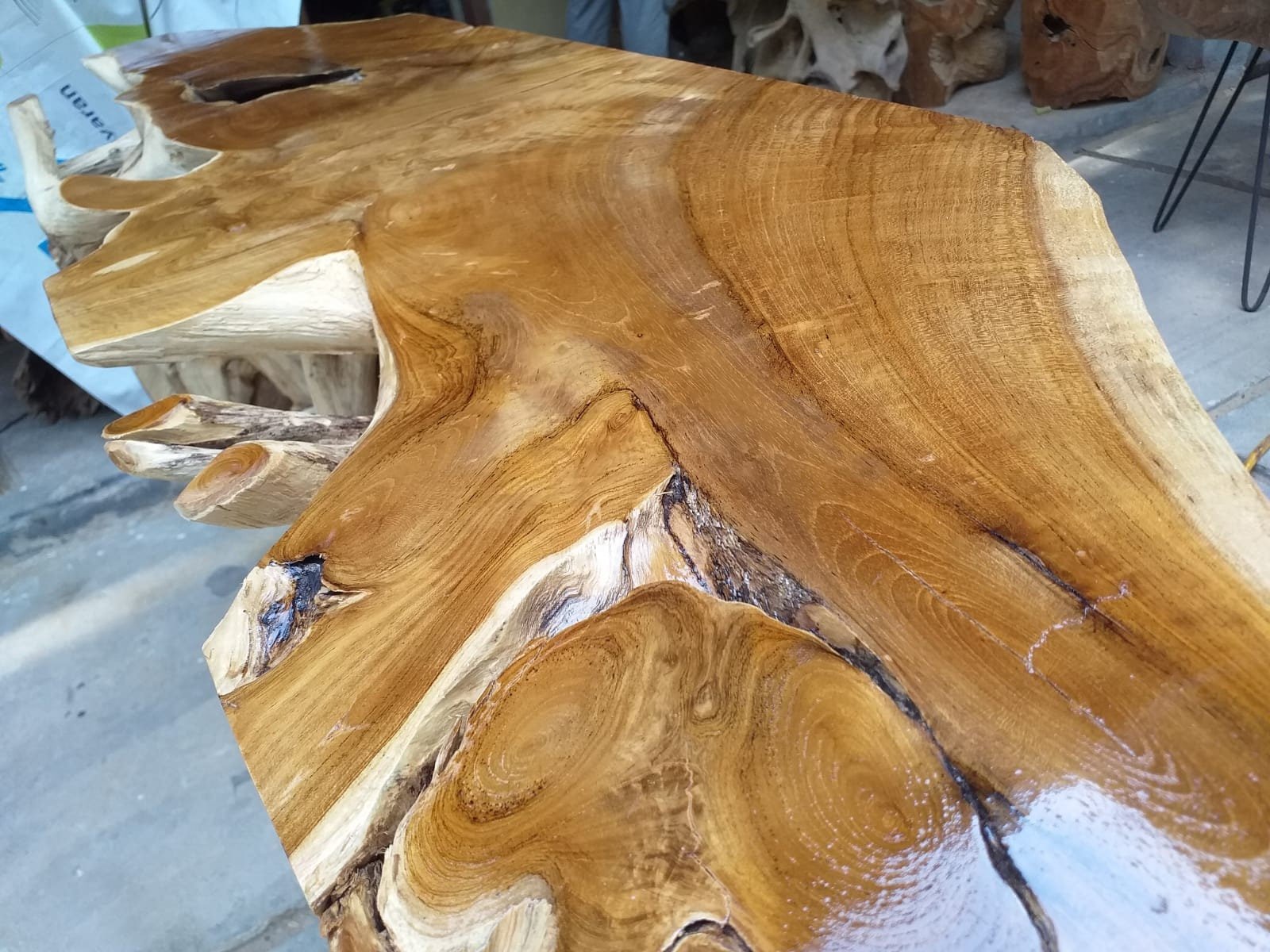 CUSTOM MADE Teak Root Console Table - High Quality Legal Teak Root Console Table - Unique Teak console table - Door to Door - SOGEH Furniture