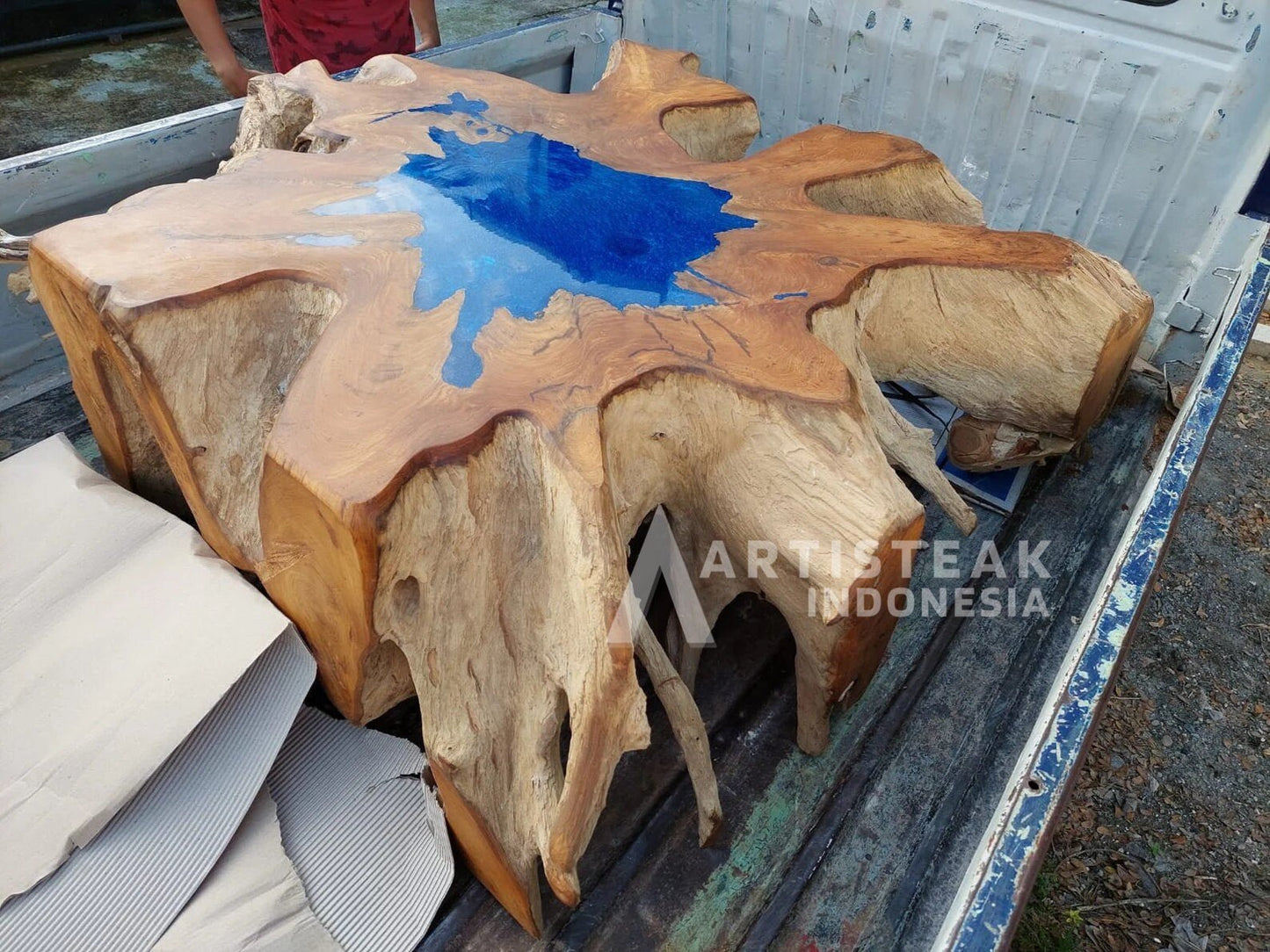 EPOXY Burl Teak Root Coffee Table - Epoxy teak root coffee table - burl coffee table - Epoxy coffee table - High Quality Teak Burl - SOGEH Furniture