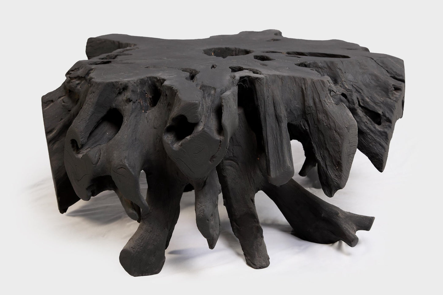 Fire Burnt Black Teak Root Coffee Table - Wabi Sabi Style Coffee Table - Modern Coffee Table - SOGEH Furniture