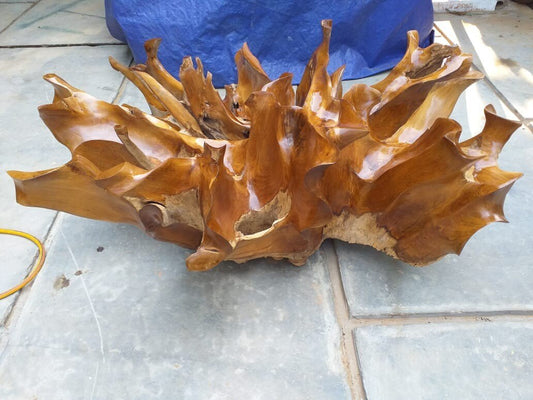 GOLDIE STYLE Floral Leaves Teak Root Coffee Table - High Quality Teak Root Coffee Table - Handcarved Manually - Unique and One of a Kind - SOGEH Furniture