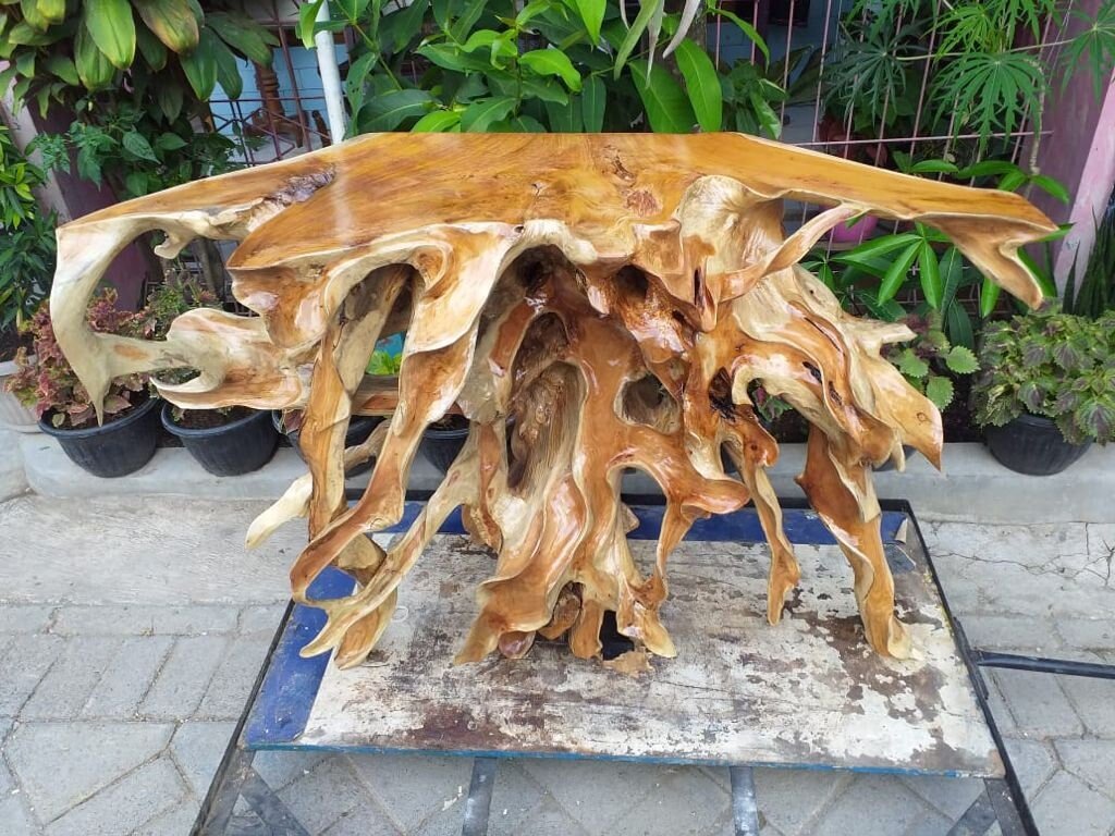 Large Teak Root Console Table - Teak Root Console Table - Teak console table - Teak Entry Way Console - SOGEH Furniture