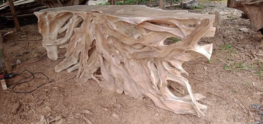 Leaves Finishing Teak Root Console Table - Teak Root Console Table - Teak console table - Teak Entry Way Console - SOGEH Furniture