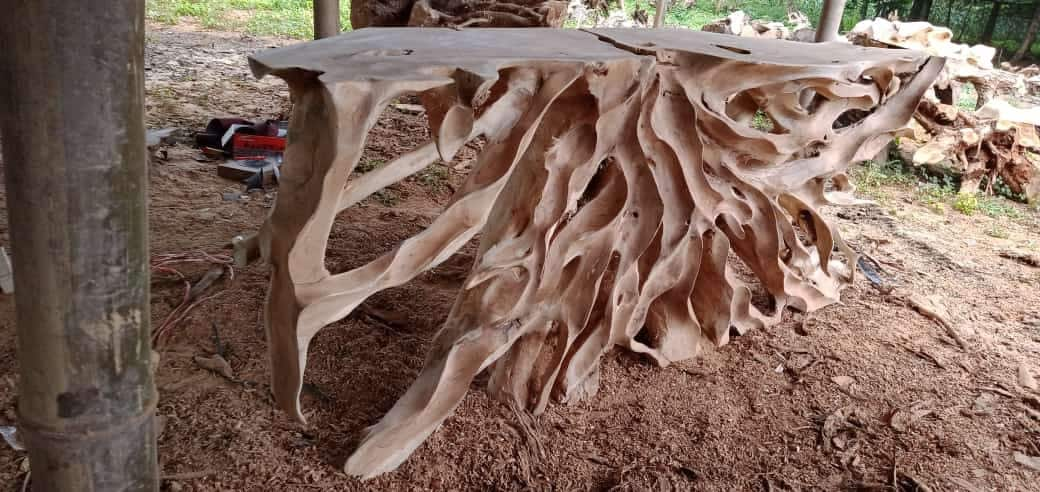 Leaves Finishing Teak Root Console Table - Teak Root Console Table - Teak console table - Teak Entry Way Console - SOGEH Furniture