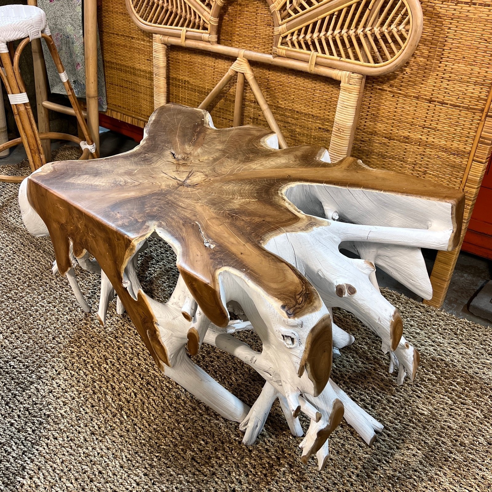 Modern Teak Root Coffee Table - Solid Teak Coffee Table - Organic Coffee Table - SOGEH Furniture