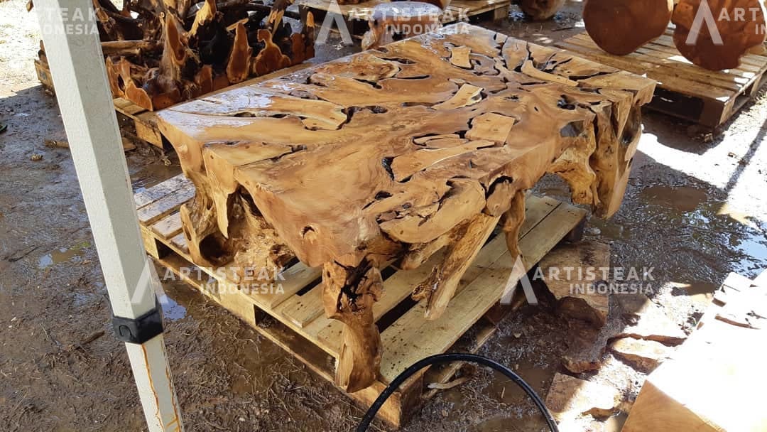 Natural Driftwood Teak Root Coffee Table - High Quality Teak Root Coffee Table - Driftwood Coffee Table - SOGEH Furniture