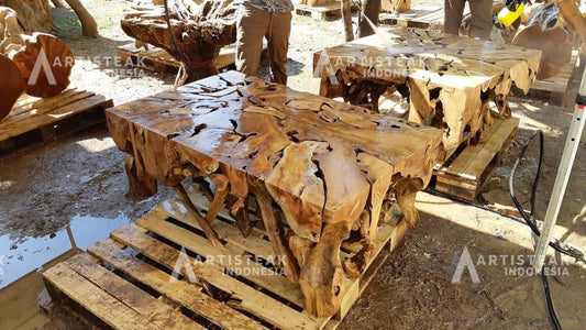 Natural Driftwood Teak Root Coffee Table - High Quality Teak Root Coffee Table - Driftwood Coffee Table - SOGEH Furniture