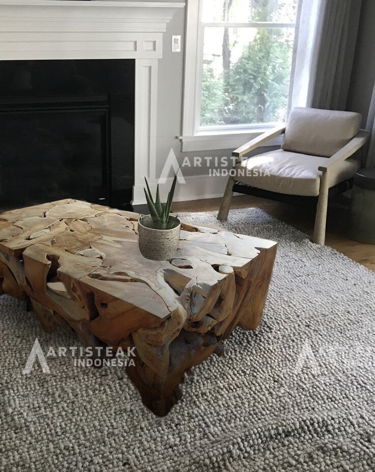 Natural Driftwood Teak Root Coffee Table - High Quality Teak Root Coffee Table - Driftwood Coffee Table - SOGEH Furniture