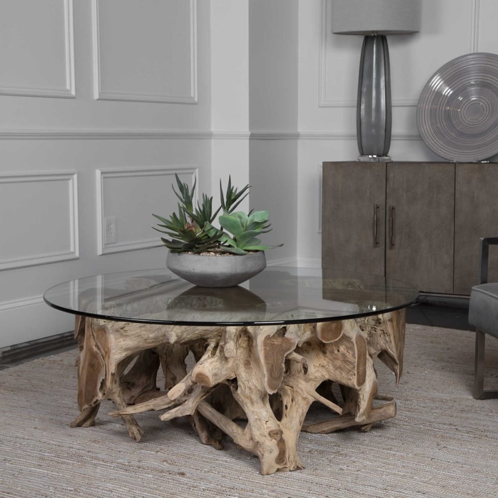 Round Center Teak Root Coffee Table - Natural Teak Root Coffee Table - Buy Teak Root Coffee Table - SOGEH Furniture