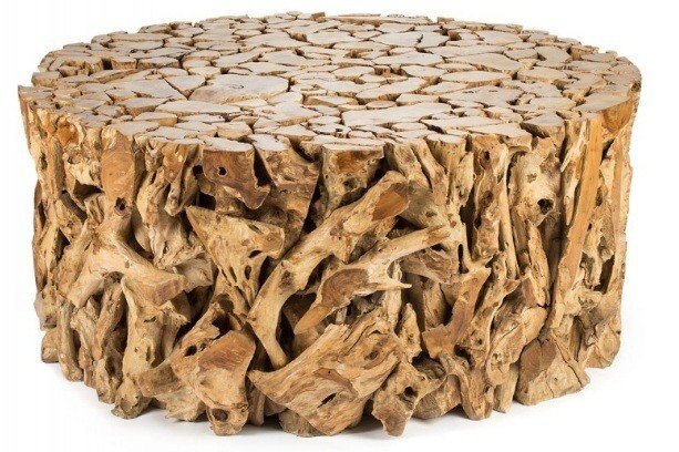 Round Driftwood Teak Coffee Table - Driftwood Teak RootCoffee Table - SOGEH Furniture