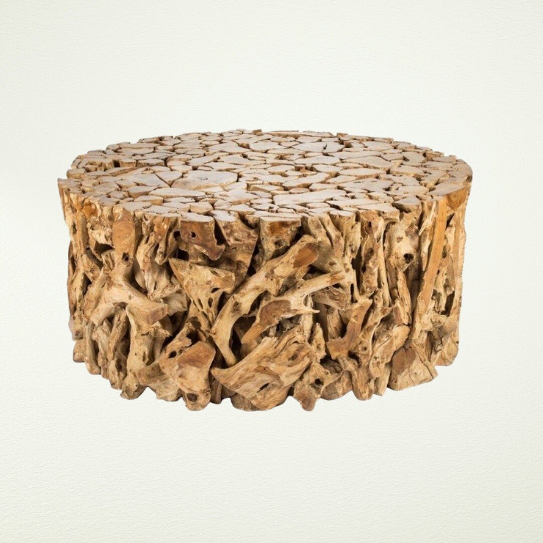 Round Driftwood Teak Coffee Table - Driftwood Teak RootCoffee Table - SOGEH Furniture