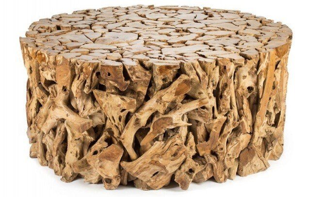 Round Driftwood Teak Coffee Table - Driftwood Teak RootCoffee Table - SOGEH Furniture