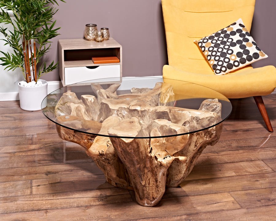 Rustic Teak Root Coffee Table - High Quality Coffee Table - High-end Coffee Table - SOGEH Furniture