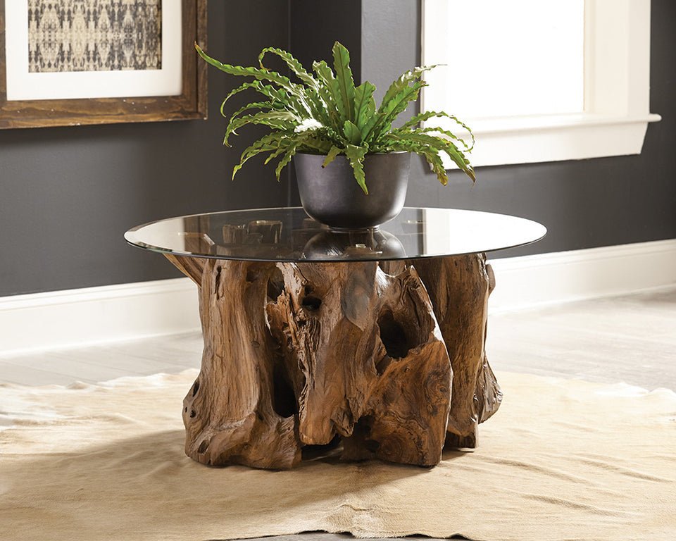 Rustic Teak Root Coffee Table - High Quality Coffee Table - High-end Coffee Table - SOGEH Furniture